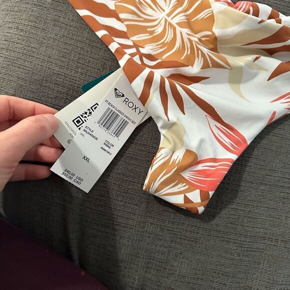 Roxy Printed palm leaf printed Beach Classics Cheeky Bikini Bottoms - Picture 4 of 7